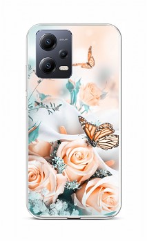 Zadní kryt na Xiaomi Redmi Note 12 5G Růže s motýlem