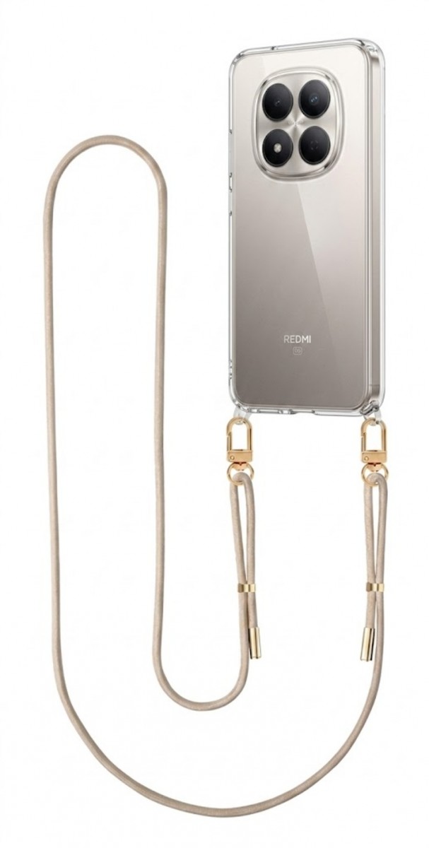 Zadní kryt Esthetique na Xiaomi Redmi Note 15 Pro 5G s béžovou šňůrkou průhledný