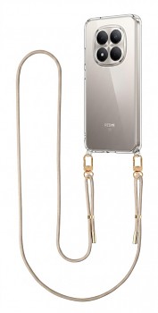 Zadní kryt Esthetique na Xiaomi Redmi Note 15 Pro 5G s béžovou šňůrkou průhledný
