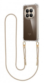 Zadní kryt Esthetique na Xiaomi Redmi Note 15 Pro+ 5G s béžovou šňůrkou průhledný