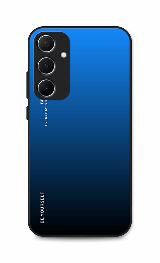 Zadní pevný kryt LUXURY na Samsung A55 duhový modrý