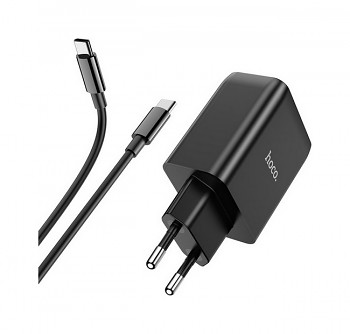 Rychlonabíječka HOCO N18 včetně USB-C datového kabelu černá 65W