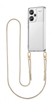 Zadní kryt Esthetique na Xiaomi Redmi Note 13 Pro+ 5G s béžovou šňůrkou průhledný