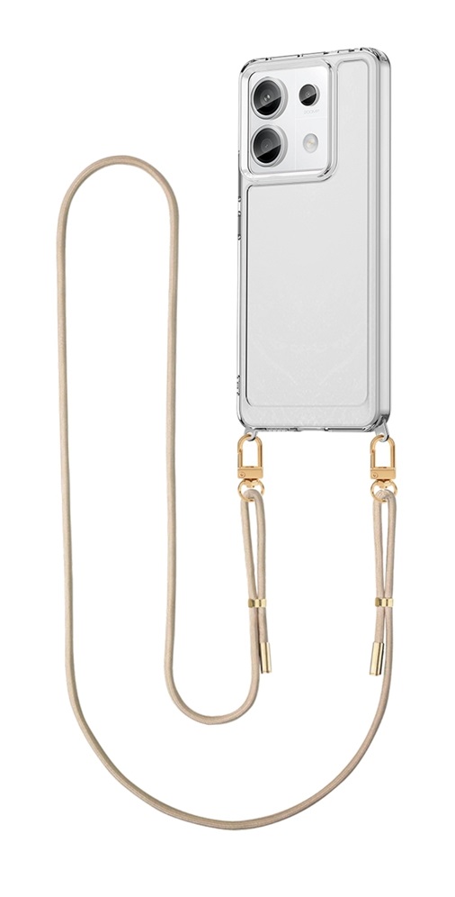 Levně Kryt TopQ Esthetique Xiaomi Redmi Note 13 Pro s béžovou šňůrkou průhledný 126518 (pouzdro neboli obal na mobil Xiaomi Redmi Note 13 Pro)