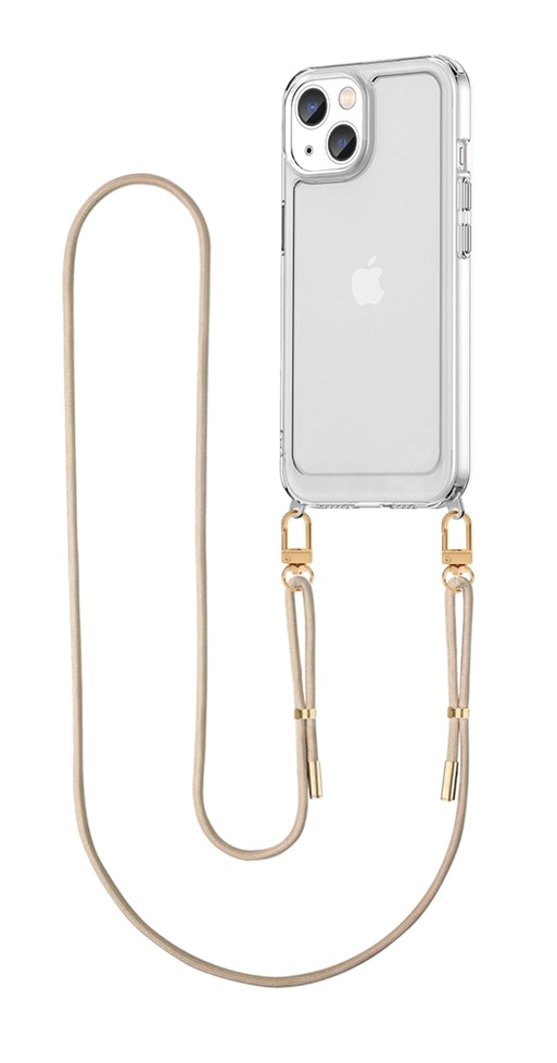 Kryt TopQ Esthetique iPhone 13 s béžovou šňůrkou průhledný 126522