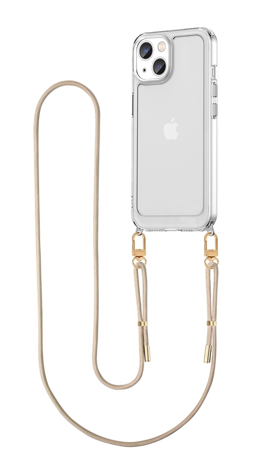 Kryt TopQ Esthetique iPhone 14 s béžovou šňůrkou průhledný 126523