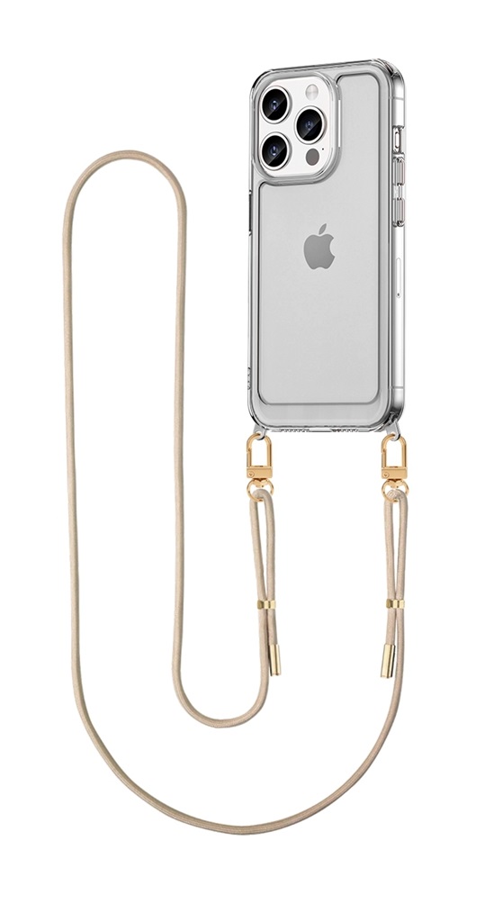 Kryt TopQ Esthetique iPhone 14 Pro s béžovou šňůrkou průhledný 126524