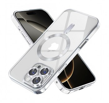 Zadní kryt Techsuit Luxury Crystal MagSafe iPhone 16 Pro Max stříbrný