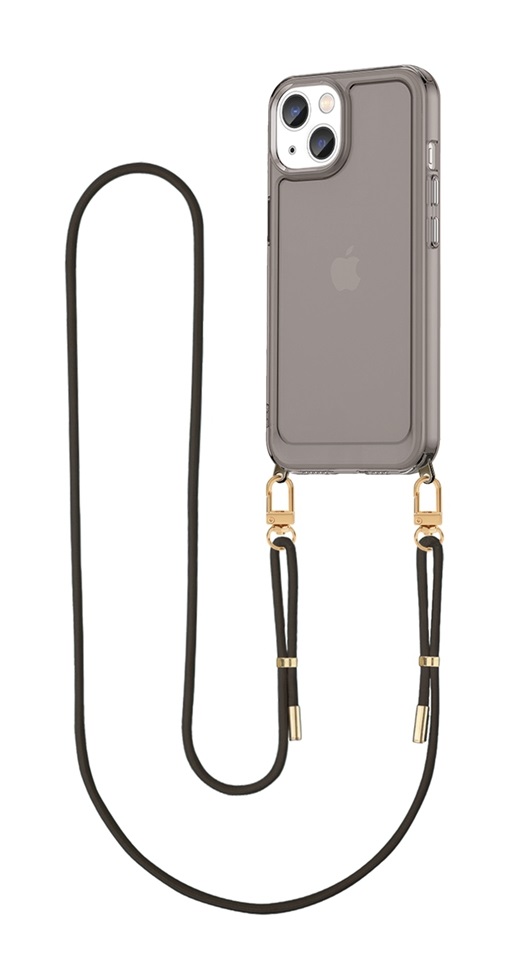 Zadní kryt Esthetique na iPhone 14 s černou šňůrkou tmavý