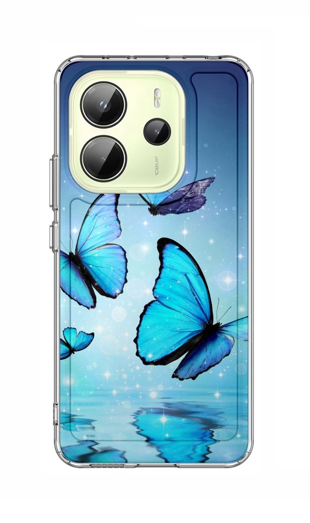 Zadní pevný kryt Image na Xiaomi Redmi Note 14 Modří motýlci