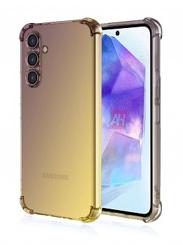 Zadní kryt na Samsung A55 Shock duhový purpurovo-žlutý