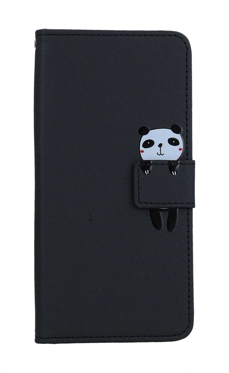 Levně Pouzdro TopQ Xiaomi Redmi Note 12 Pro+ 5G knížkové černé s pandou 96548 (obal neboli kryt na mobil Xiaomi Redmi Note 12 Pro+ 5G)
