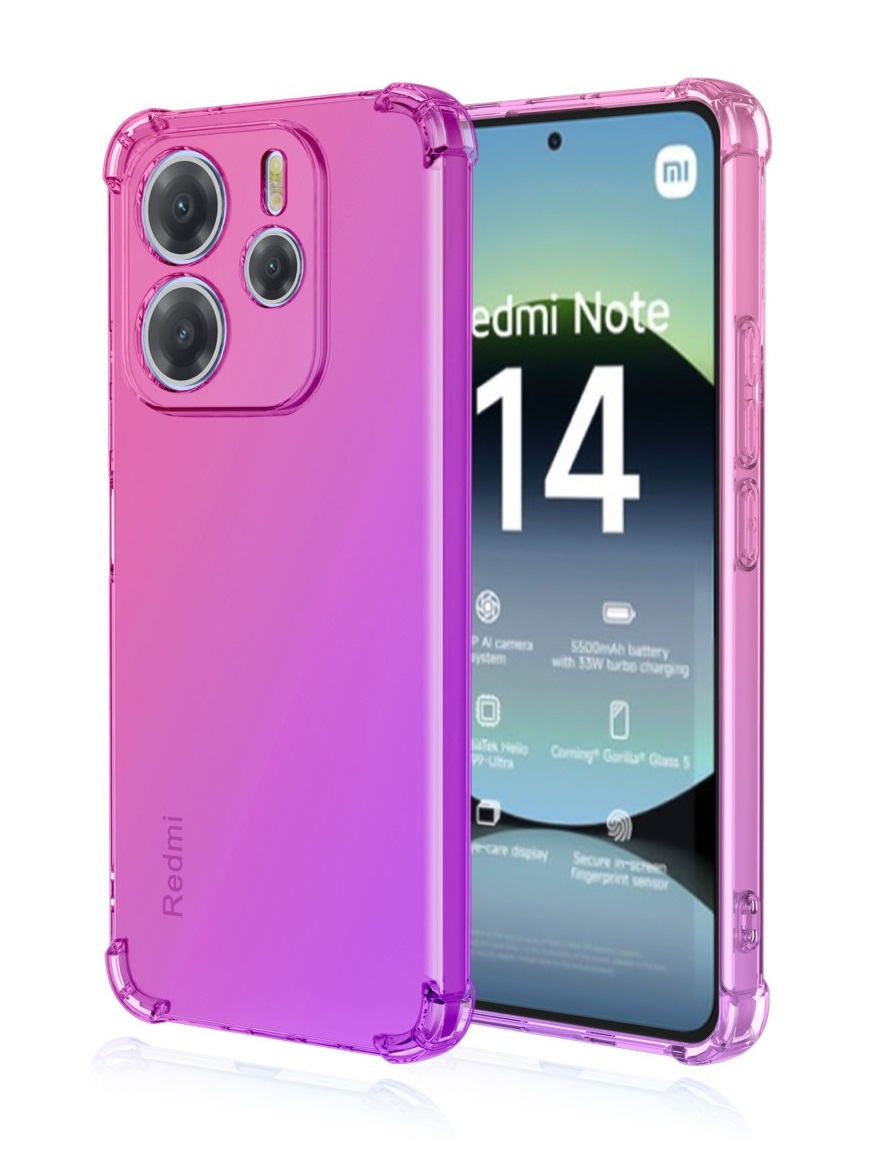 Levně Kryt TopQ Xiaomi Redmi Note 14 Shock duhový růžovo-fialový 136550 (pouzdro neboli obal na mobil Xiaomi Redmi Note 14)