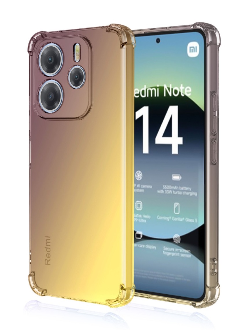 Levně Kryt TopQ Xiaomi Redmi Note 14 Shock duhový purpurovo-žlutý 136553 (pouzdro neboli obal na mobil Xiaomi Redmi Note 14)