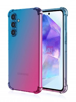 Zadní kryt na Samsung A55 Shock duhový modro-růžový