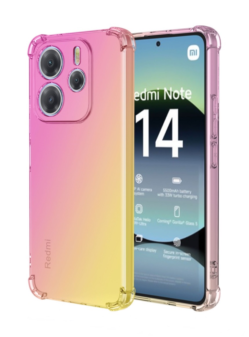 Levně Kryt TopQ Xiaomi Redmi Note 14 Shock duhový růžovo-žlutý 136554 (pouzdro neboli obal na mobil Xiaomi Redmi Note 14)