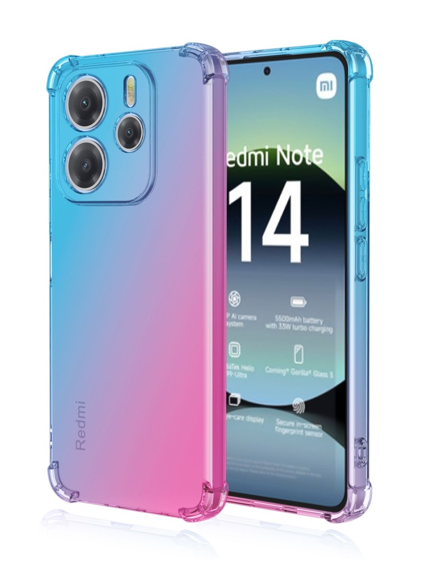 Levně Kryt TopQ Xiaomi Redmi Note 14 Shock duhový modro-růžový 136555 (pouzdro neboli obal na mobil Xiaomi Redmi Note 14)