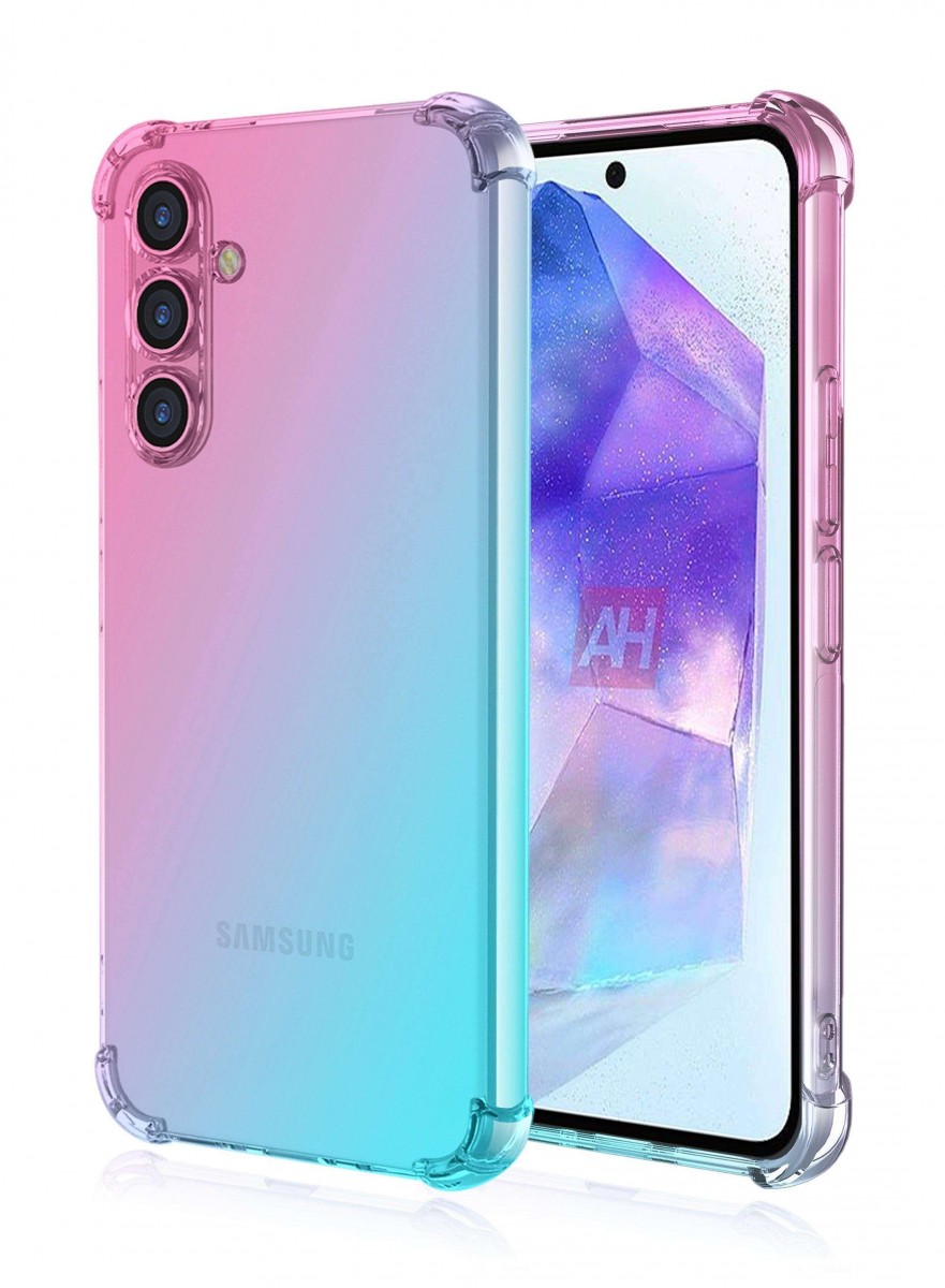 Zadní kryt na Samsung A55 Shock duhový mentolovo-růžový