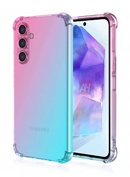 Zadní kryt na Samsung A55 Shock duhový mentolovo-růžový