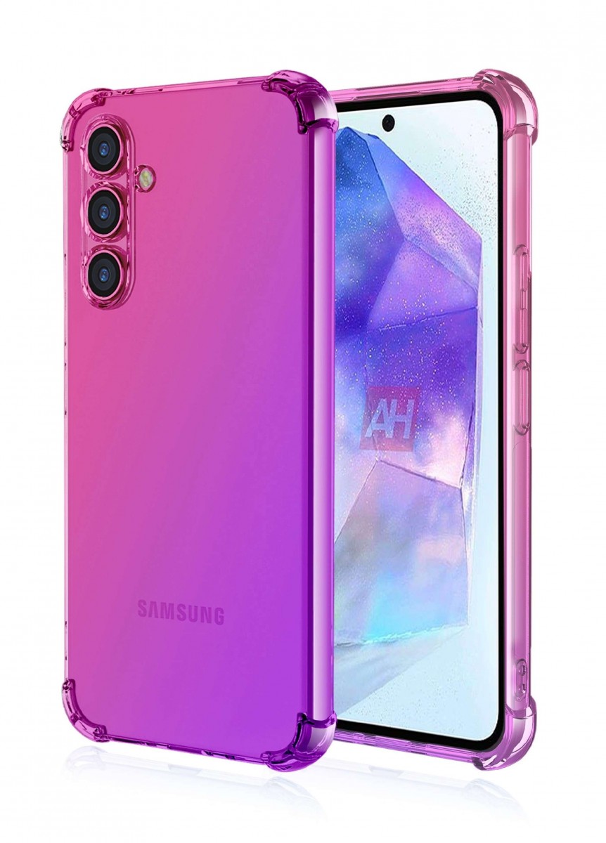 Zadní kryt na Samsung A55 Shock duhový růžovo-fialový