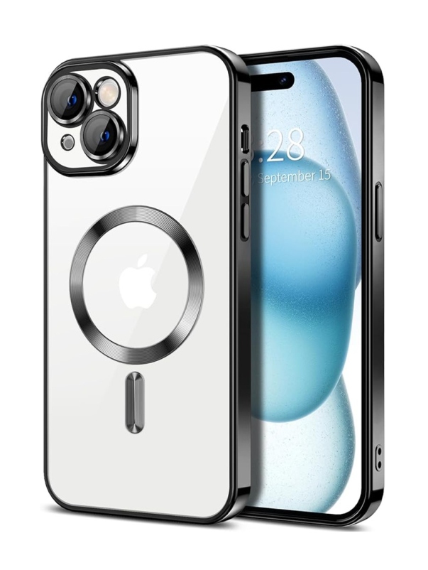 Kryt Techsuit Luxury Crystal MagSafe iPhone 15 černý 136605