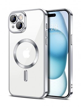 Zadní kryt Techsuit Luxury Crystal MagSafe iPhone 15 stříbrný