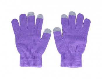 Dotykové rukavice pro mobilní telefon fialové vel. S