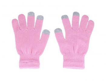 Dotykové rukavice pro mobilní telefon světle růžové vel. S