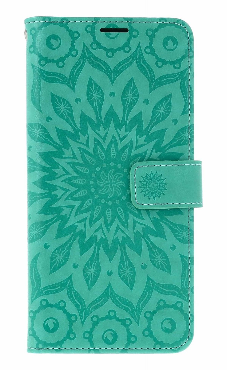 Levně Pouzdro MEZZO Xiaomi Redmi Note 14 Pro 5G knížkové Mandala zelená 166629 (obal neboli kryt na mobil Xiaomi Redmi Note 14 Pro 5G)
