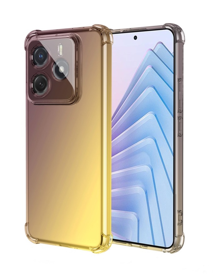 Zadní kryt na Xiaomi Redmi Note 14 5G Shock duhový purpurovo-žlutý