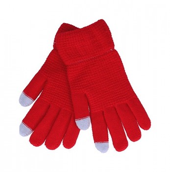 Dotykové rukavice pro mobilní telefon TopQ červené vel. S-M