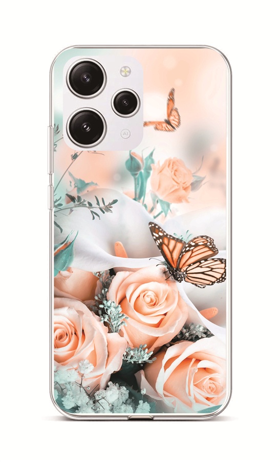 Zadní kryt na Xiaomi Redmi 12 Růže s motýlem