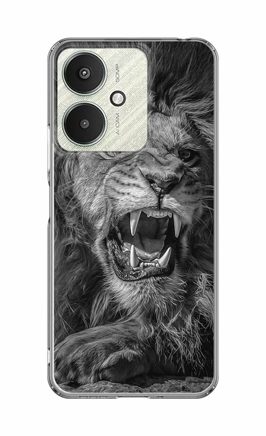 Zadní pevný kryt Image na Xiaomi Redmi 13C 5G Černobílý lev