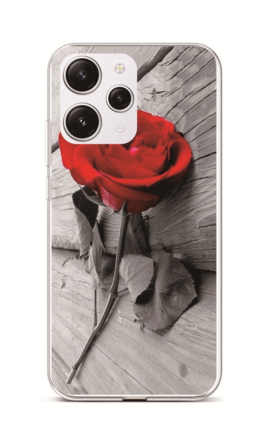 Levně Kryt TopQ Xiaomi Redmi 12 Červená růže 106680 (pouzdro neboli obal na mobil Xiaomi Redmi 12)