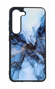 Zadní pevný kryt Marble na Samsung S23 Smoky Blue