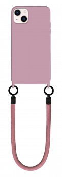Zadní kryt Minimalist Wrist Strap na iPhone 15 pudrový