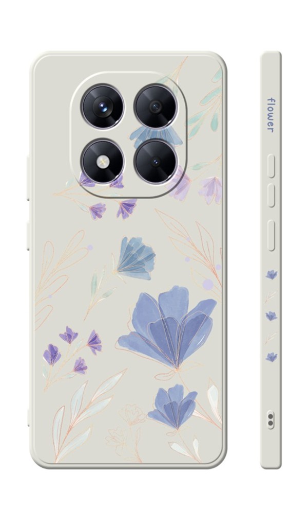 Levně Kryt TopQ Design Xiaomi Redmi Note 14 Pro 5G Modré kvítky 136830 (pouzdro neboli obal na mobil Xiaomi Redmi Note 14 Pro 5G)