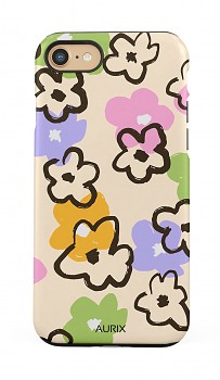 Luxusní kryt AURIX na iPhone SE 2020 Flower Drawing