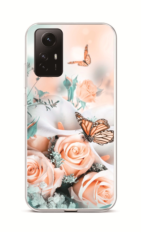 Zadní kryt na Xiaomi Redmi Note 12S Růže s motýlem