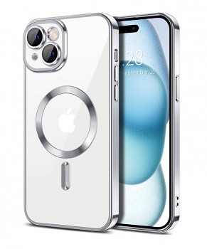 Zadní kryt Techsuit Luxury Crystal MagSafe iPhone 13 stříbrný