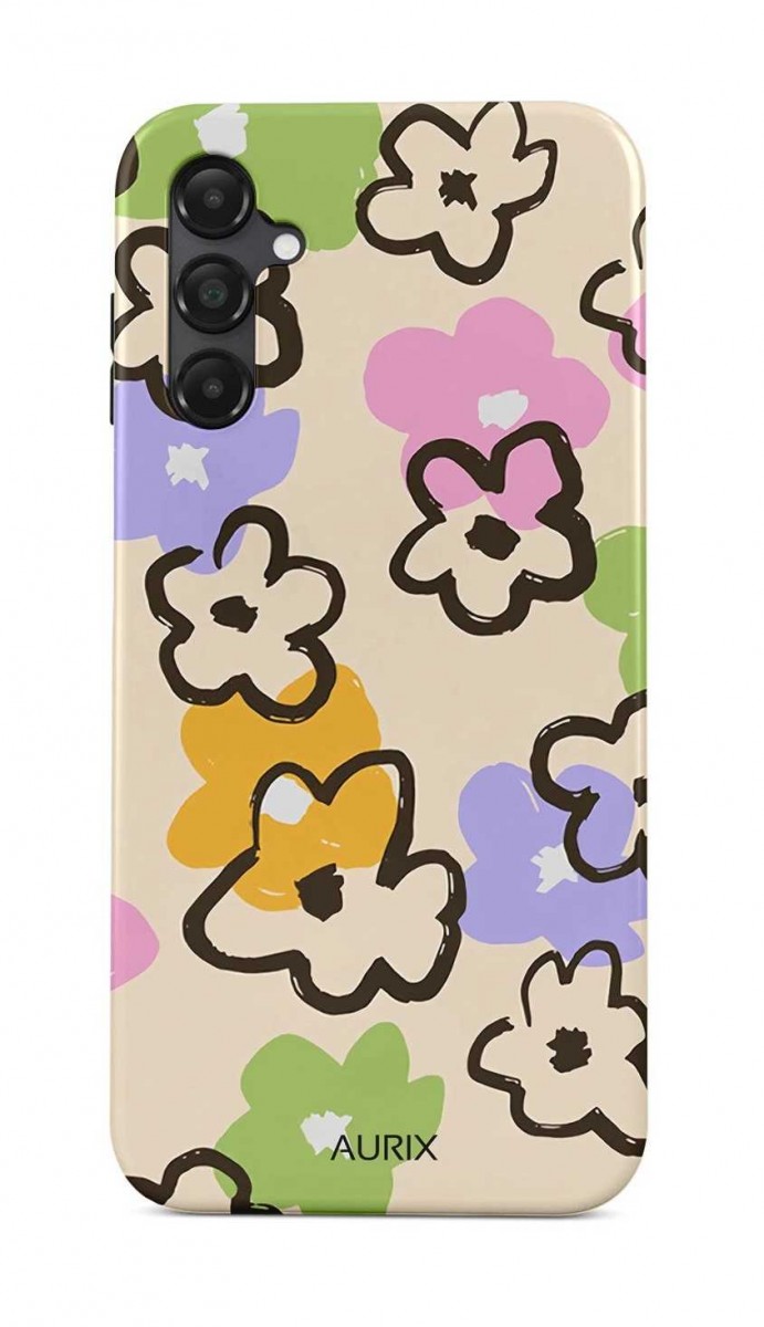 Luxusní kryt AURIX na Samsung A14 Flower Drawing