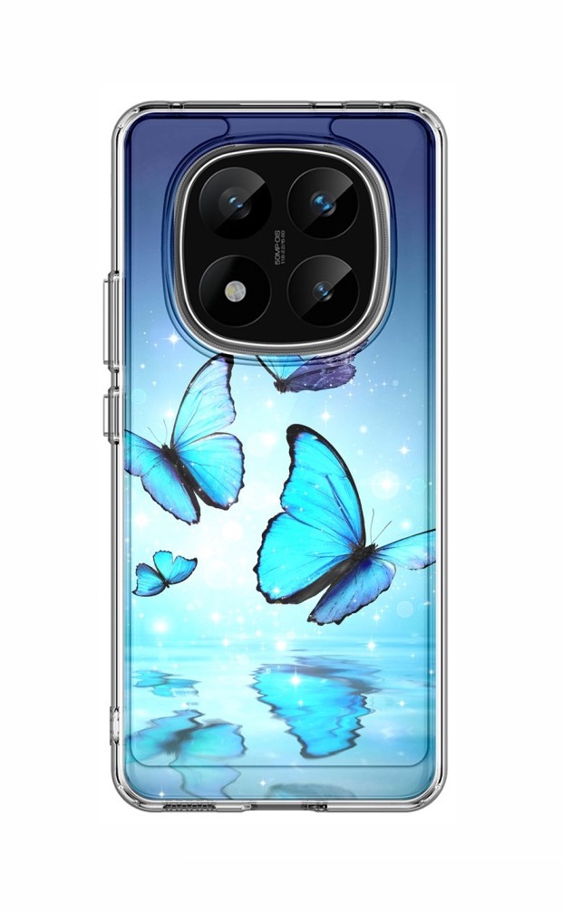Zadní pevný kryt Image na Xiaomi Redmi Note 14 Pro+ 5G Modří motýlci