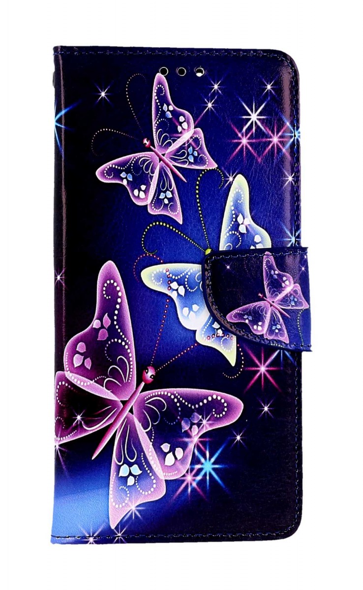 Levně Pouzdro TopQ Xiaomi Poco X5 Pro 5G knížkové Modré s motýlky 96962 (kryt neboli obal na mobil Xiaomi Poco X5 Pro 5G)