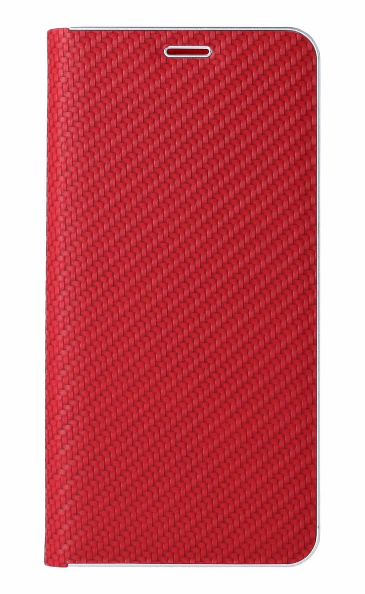 Knížkové pouzdro Luna Carbon Book na Xiaomi Redmi Note 14 Pro 5G červené