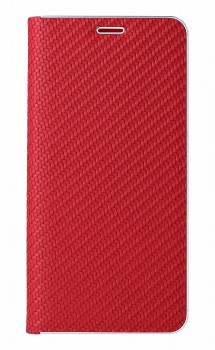 Knížkové pouzdro Luna Carbon Book na Xiaomi Redmi Note 14 Pro 5G červené
