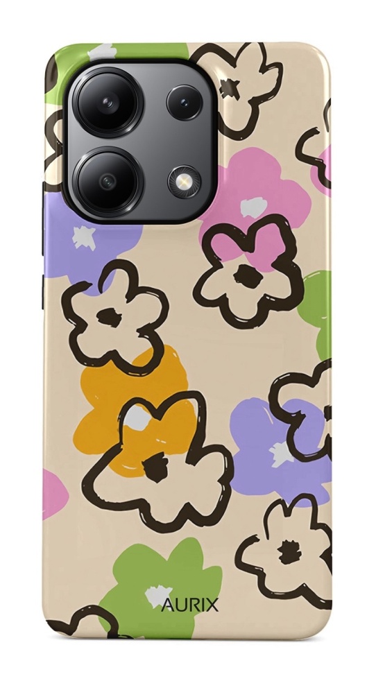 Levně Kryt AURIX Xiaomi Redmi Note 13 Pro pevný Flower Drawing 127007 (pouzdro neboli obal na mobil Xiaomi Redmi Note 13 Pro)
