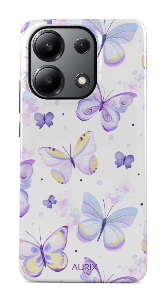 Levně Kryt AURIX Xiaomi Redmi Note 13 Pro pevný Butterflies 127008 (pouzdro neboli obal na mobil Xiaomi Redmi Note 13 Pro)