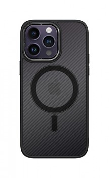Zadní pevný kryt Magnetic Carbon na iPhone 14 Pro tmavý