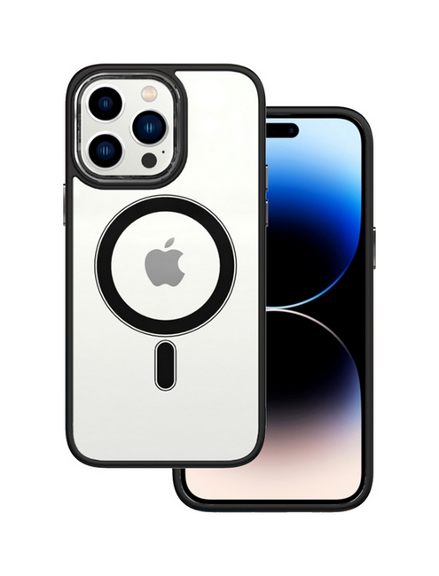 Zadní pevný kryt Magnetic na iPhone 14 Pro Max s černým rámečkem