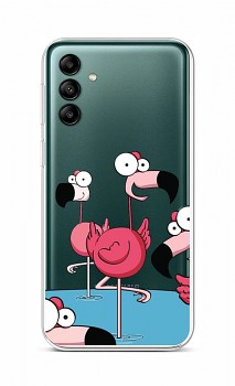 Zadní kryt na Samsung A04s Cartoon Flamingos